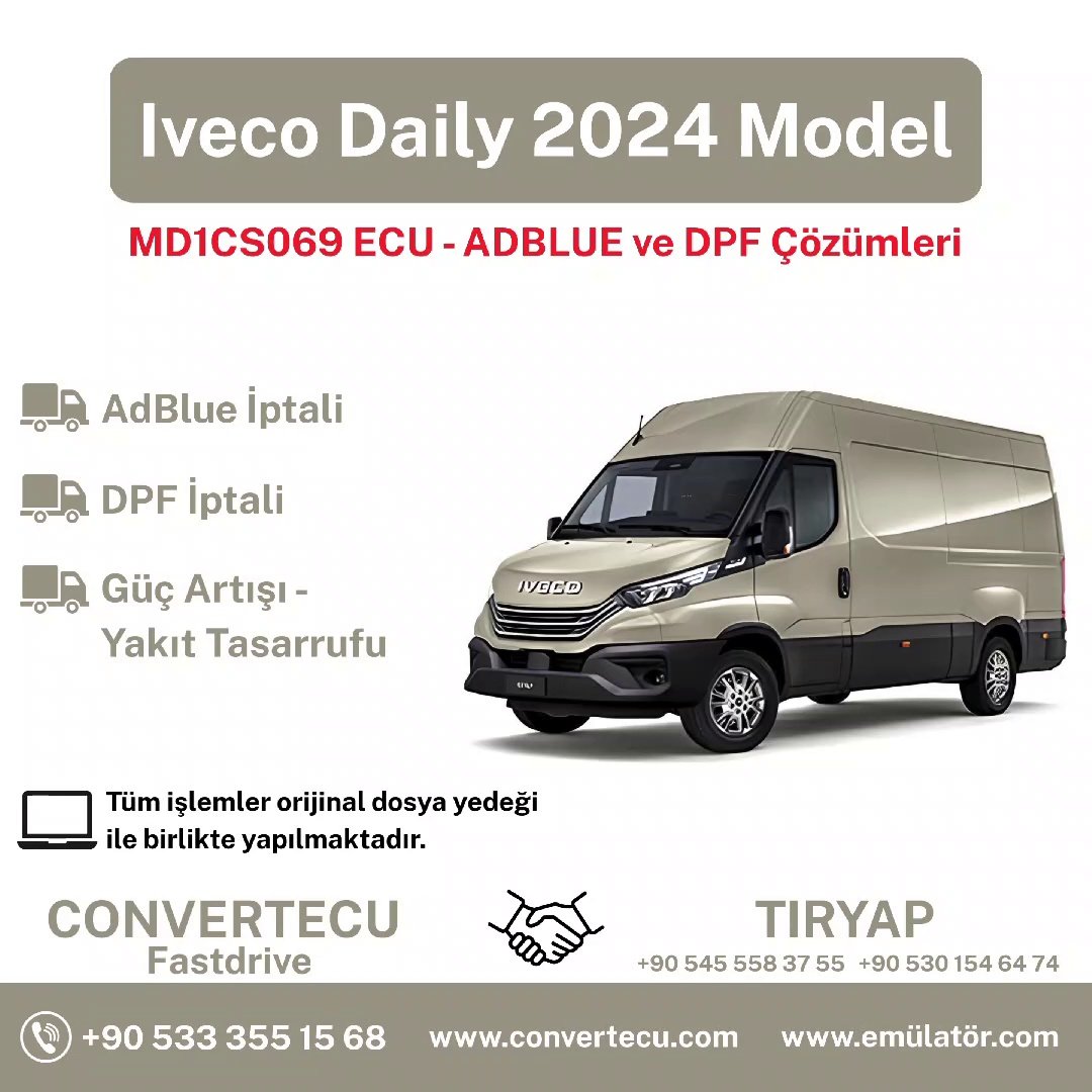 🛠️ Iveco Daily Euro 7 (MD1CS069) – Tüm Emisyon Sistemlerine Kalıcı Çözüm!